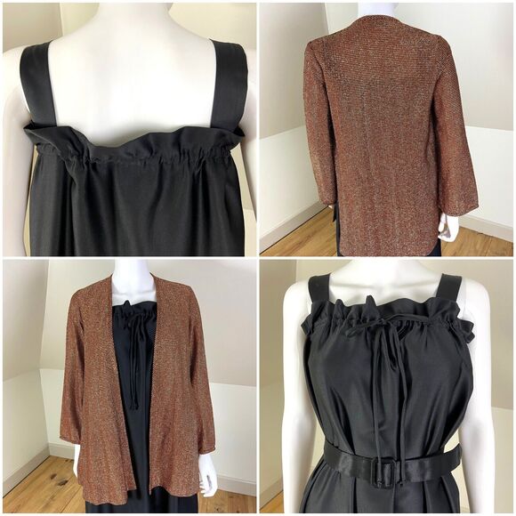Vintage 70s Disco Maxi Dress Metallic Jacket Set Lester Hayatt Saks Fifth Ave S - Picture 4 of 9
